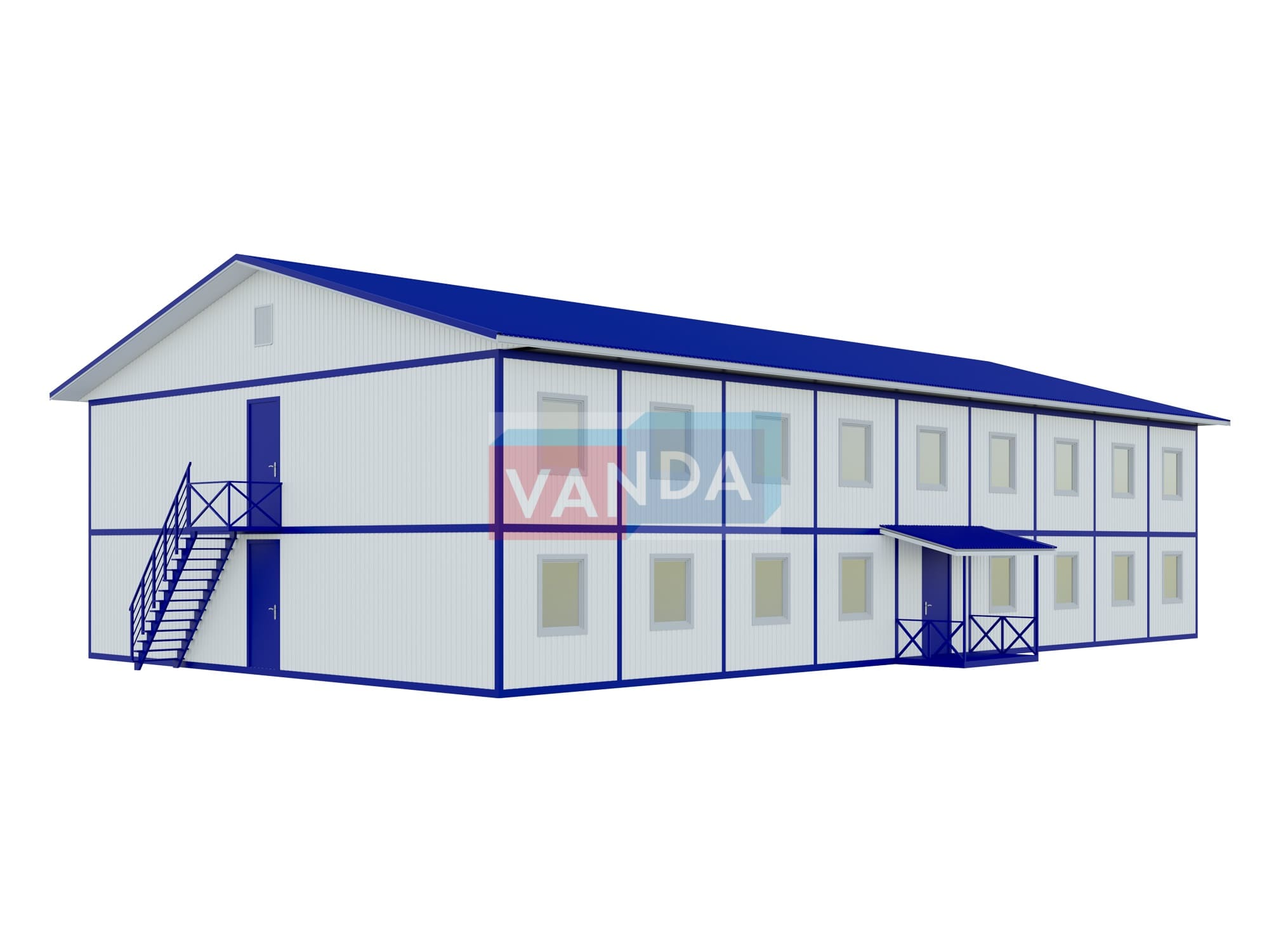 Проект общежития из блок контейнеров 12x21,6 Панели МДФ